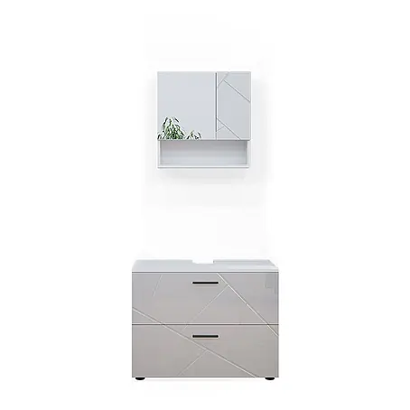 Vicco  Badmöbel-Set Irma Weiß Hochglanz 2 Teile