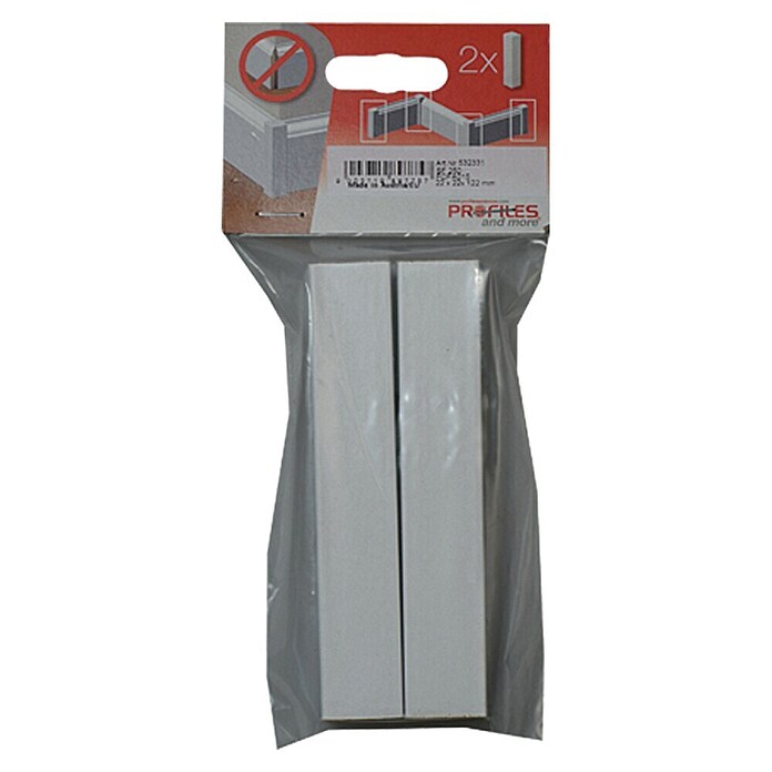 Profiles and more Vogalna palica  (22 x 22 x 122 mm, Les, Bele barve) | 5123 - Zubehör für Leisten | GCDK - Leisten | GCD - Wand Boden Decke Leisten | GC - Wand Boden Decke Leisten | G - Holz/Bauelem | BAUHAUS