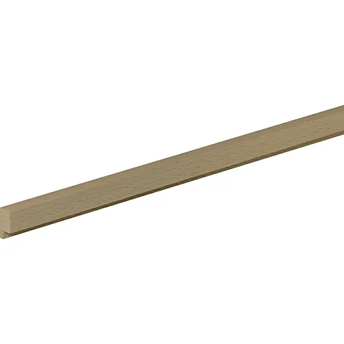 Profiles and more Falzleiste - 95 cm x 20 mm x 10 mm, Buche - Holzleiste: Eine hellbraune Holzleiste mit einer Nut, ideal für DIY-Projekte, Möbelbau oder zur dekorativen Gestaltung von Wohnräumen.