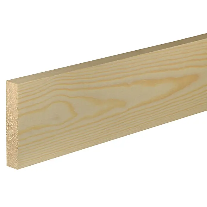 Rechteckleiste - 240 x 1,9 x 9,6 cm, Fichte/Kiefer - Holzbrett mit heller Maserung, ideal für Bauprojekte. Das astfreie Brett bietet vielseitige Einsatzmöglichkeiten.
