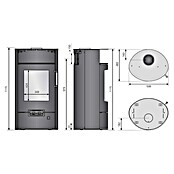 Justus Kaminofen Island 7 2.0 (7 kW, Raumheizvermögen: 144 m³, Farbe Verkleidung: Schwarz) | BAUHAUS