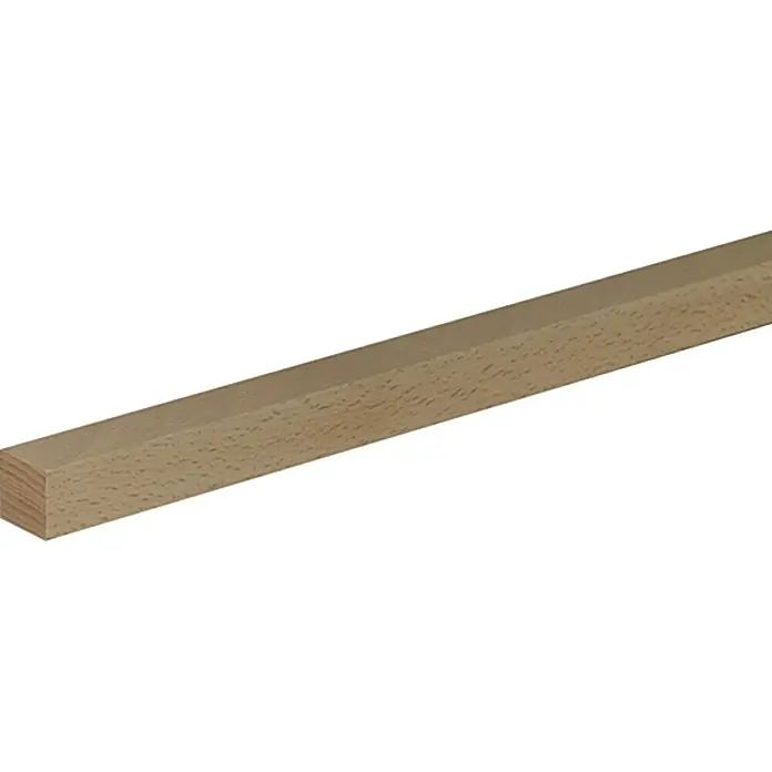 Profiles and more Quadratleiste - L x B x H: 95 cm x 23 mm x 23 mm, Buche - Abgebildeter Holzleisten-Zuschnitt aus hellem Holz mit feiner Maserung, ideal für Modellbau, Bastelarbeiten und den Möbelbau.