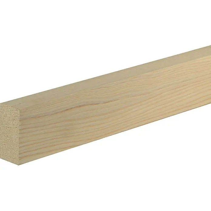 Rechteckleiste - 240 x 2,9 x 6 cm, Fichte/Kiefer - Detailaufnahme eines unbehandelten, hellen Holzstücks mit deutlicher Maserung, ideal für Bau- und Bastelprojekte.