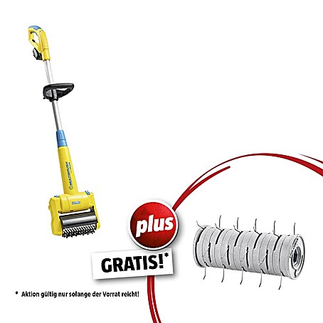 Gloria Power for All 18V Bodenreinigungsbürste Set MultiBrush li-on Plus inkl. Rasen-Lüfter-Walze GRATIS (18 V, Ohne Akku, Li-Ionen, 450 U/min - 1 260 U/min)