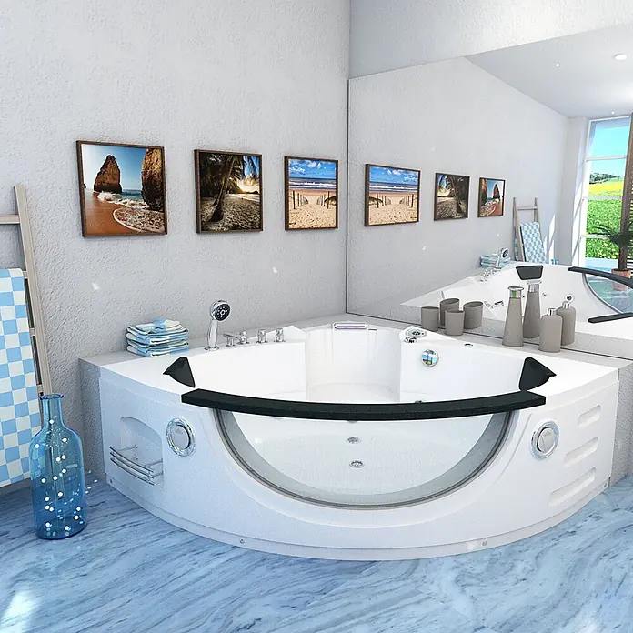 AcquaVapore Badewanne Fertigdusche W06R-TH-SC - Acryl, Weiß