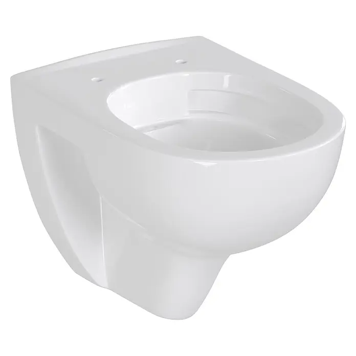Villeroy & Boch Wand-WC-Set Targa Twist Flush - Spülrandlos, Ohne Spezialglasur, Spülform: Tief, WC Abgang: Waagerecht, Weiß - Weißes wandhängendes WC-Becken aus Keramik.