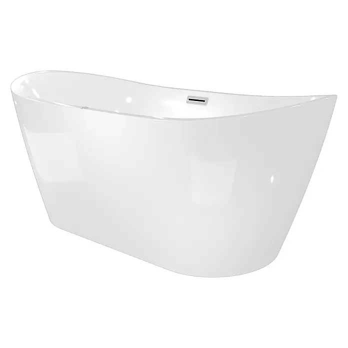 AcquaVapore Freistehende Badewanne Fertigdusche F13-180 - Acryl, Weiß - Weiße, freistehende moderne Badewanne mit integriertem Überlauf.