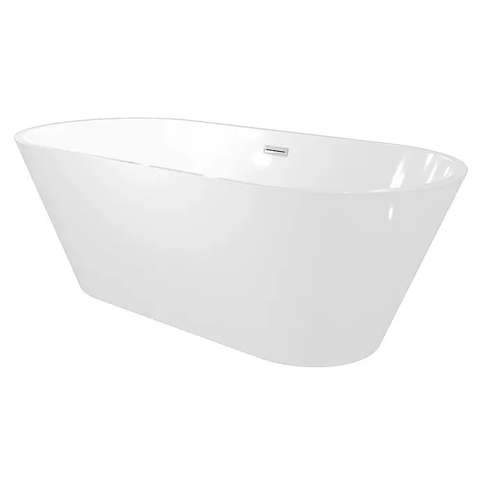 AcquaVapore Freistehende Badewanne Fertigdusche F11-170 - Acryl, Weiß - Weiß freistehende Badewanne mit integriertem Überlauf.