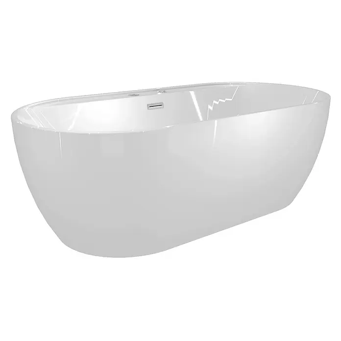 AcquaVapore Freistehende Badewanne Fertigdusche F29-180 - Acryl, Weiß - Weißer, freistehender Badewanne mit einem eleganten, modernen Design.