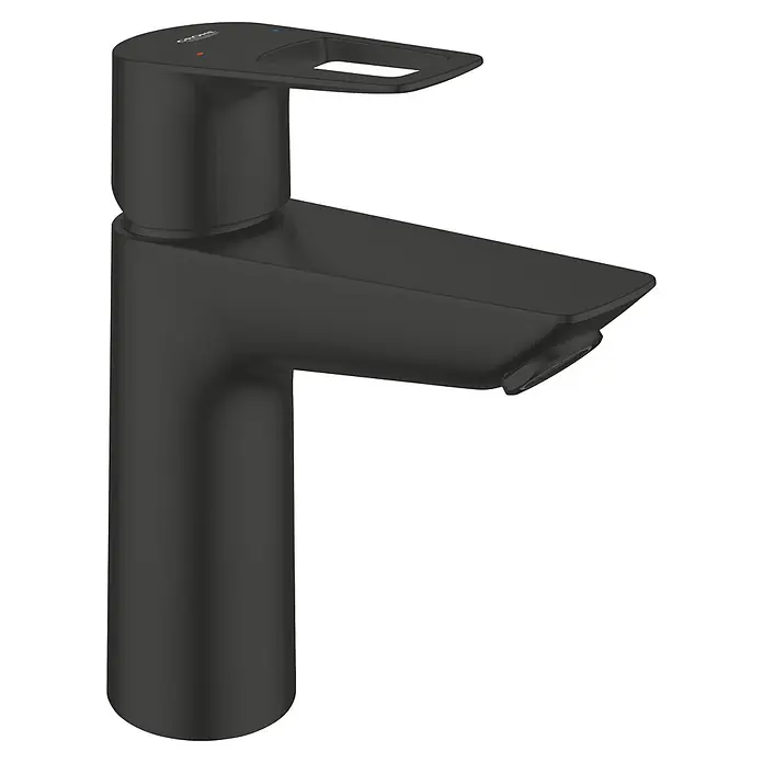 Grohe Start Loop Waschtischarmatur M-Size - Höhe: 164 mm, Schwarz, Matt - Mattschwarze Einhebelarmatur mit integriertem Griff.