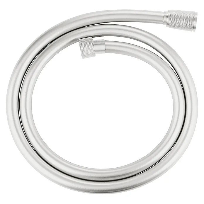 Grohe Brauseschlauch Silverflex - Länge: 125 cm, ½″, Kunststoff, Supersteel - Silberfarbener flexibler Brauseschlauch, kreisförmig aufgerollt, mit gerändelten Anschlüssen.