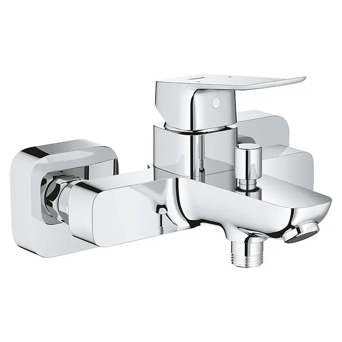 Grohe Dice Badewannenarmatur - Ausladung Armatur: 167 mm, Chrom, Glänzend - Verchromte Wand-Dusch- und Badewannenarmatur mit Einhebelmischer und Umsteller.