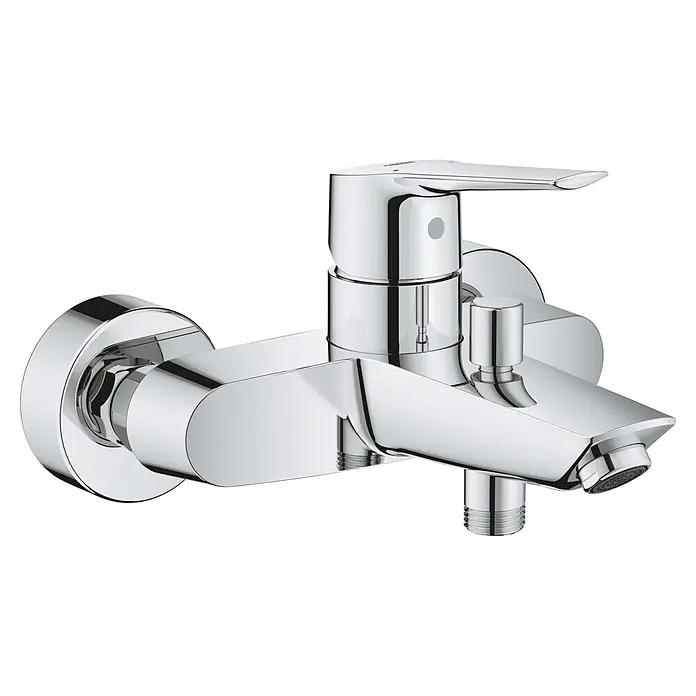 Grohe Badewannenstandarmatur Start - Höhe: 96 mm, Chrom, Glänzend - Verchromte Wandduscharmatur mit Einhebelmischer und Umstellknopf.