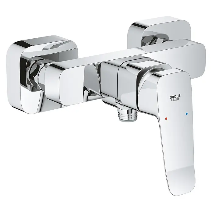 Grohe Dice Brausearmatur - Chrom, Glänzend - Verchromter Einhebel-Brausemischer mit Temperaturanzeige und Schlauchanschluss.