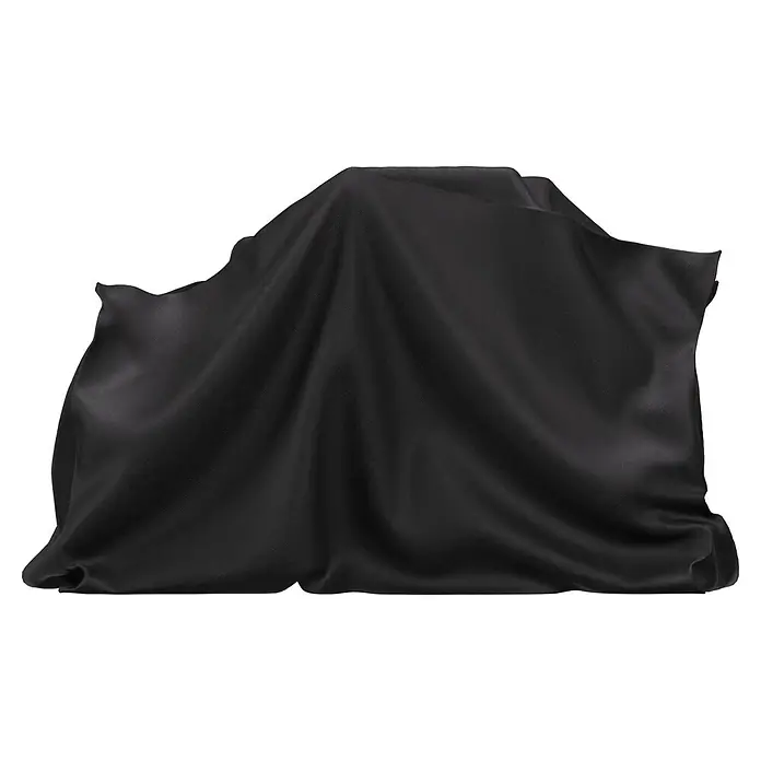 Sunfun Balkon-Set-Schutzhülle - Ø x H: 100 x 65 cm - Schwarzes, texturiertes Tuch bedeckt ein unbekanntes Objekt, zeigt Falten und Drapierungen.