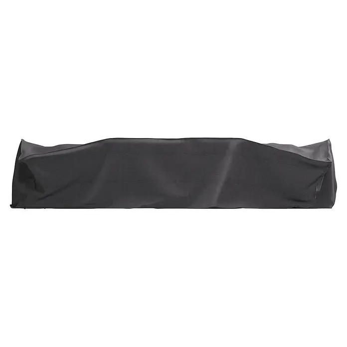 SENSUM Sitzgruppen-Schutzhülle - L x B x H: 380 x 140 x 85 cm, Polyester, 140 g/m² - Dunkelgraues, strukturiertes Tuch über einem Objekt drapiert, das ein Display-Banner oder eine Abdeckung bildet.