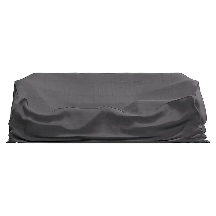 SENSUM Lounge-Set Schutzhülle - L x B x H: 210 x 210 x 85 cm, Kunststoff - Dunkelgraue Ripstop-Stoffabdeckung, mit Falten über ein Objekt drapiert.