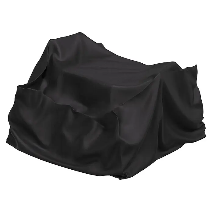 Sunfun Balkon-Set-Schutzhülle - Ø x H: 100 x 65 cm - Schwarzer Stoff über einem unsichtbaren Objekt drapiert, mit weichen Falten.