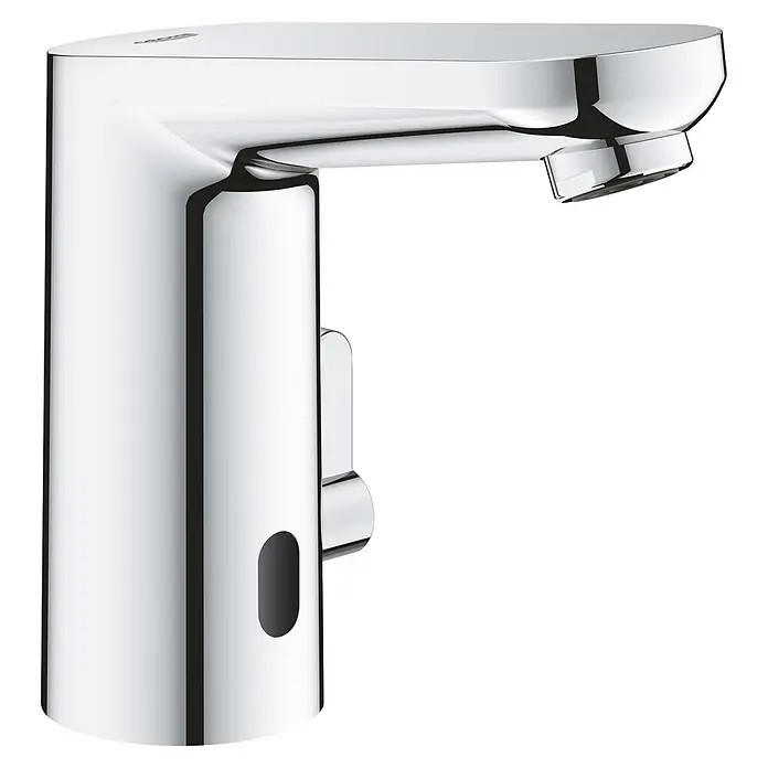 Grohe Get Waschtischarmatur - Messing - Verchromter Waschtischmischer mit integriertem Sensor für berührungslose Bedienung und kleinem Seitenhebel.