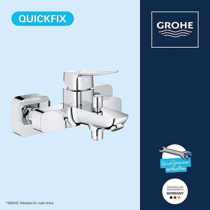 Grohe Dice Badewannenarmatur (Ausladung Armatur: 167 mm, Chrom, Glänzend) | BAUHAUS
