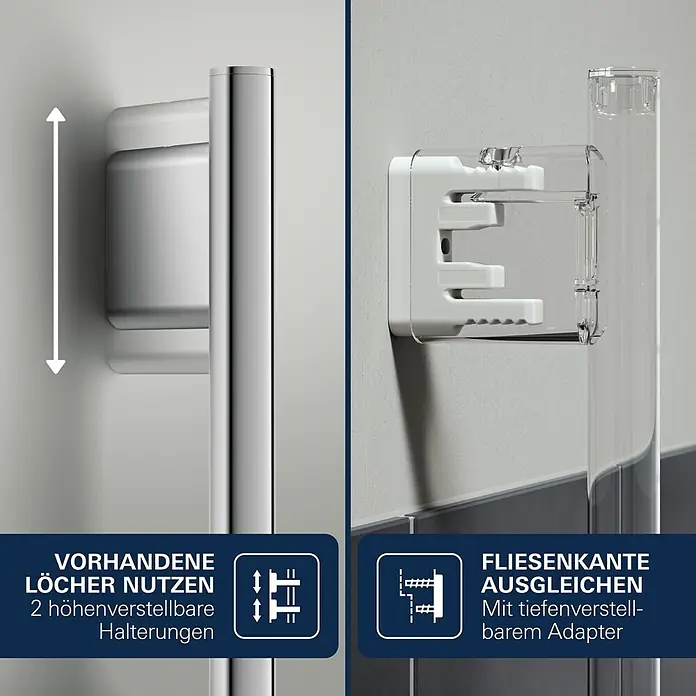 Grohe Vitalio Joy Brausearmatur 120 - Chrom, Durchflussmenge: 6,3 l/min - Anpassbare Duschstangenhalterungen: höhenverstellbar für bestehende Löcher, tiefenverstellbar für Fliesenkanten.