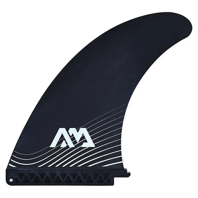 Aqua Marina SUP-Board-Set Atlas - L x B x H: 366 x 86 x 15 cm, Tragkraft: 180 kg, Orange - Schwarze Surfboard-Finne mit weißem 'AM'-Logo und geschwungenen Linien, mit texturierter Basis.