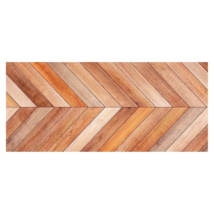 Cabecero de cama Chevron - L x An: 115 x 60 cm, Marrón - Suelo de madera en espiga con lamas en varios tonos naturales.