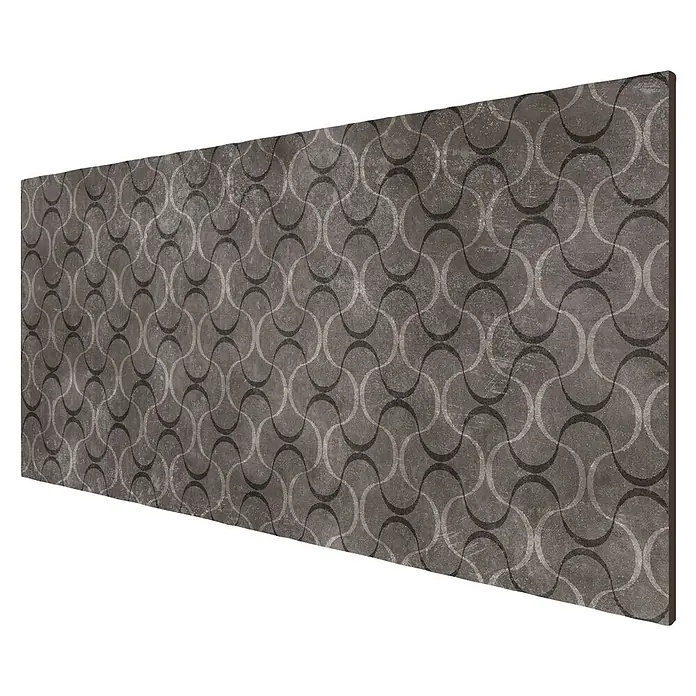 Cabecero de cama Órbita - L x An: 160 x 60 cm, Gris - Panel gris oscuro texturizado con patrón de ondas abstracto.
