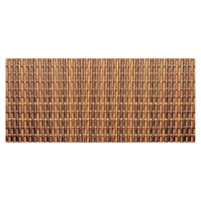 Cabecero de cama Ratán - L x An: 135 x 60 cm, Marrón - Textura de fibra natural marrón y beige firmemente tejida con patrón de cestería.