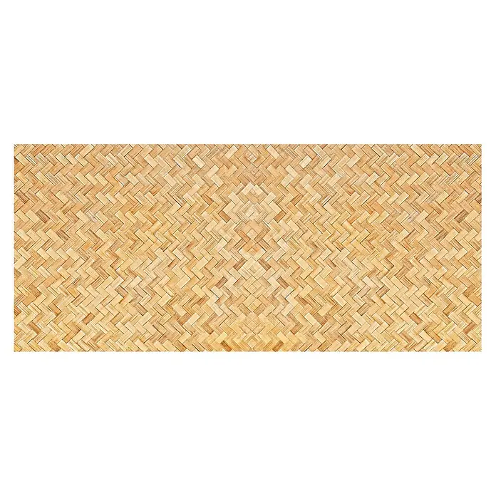 Cabecero de cama Bambú - L x An: 145 x 60 cm, Natural - Textura sin costuras de bambú tejido marrón claro con un detallado patrón de espiga diagonal.