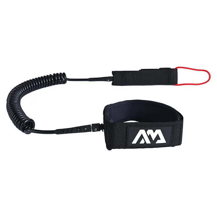 Aqua Marina SUP-Board-Set Atlas - L x B x H: 366 x 86 x 15 cm, Tragkraft: 180 kg, Orange - Schwarze gewickelte Surfleine mit gepolsterter Manschette und roter Schnellverschluss-Schlaufe.