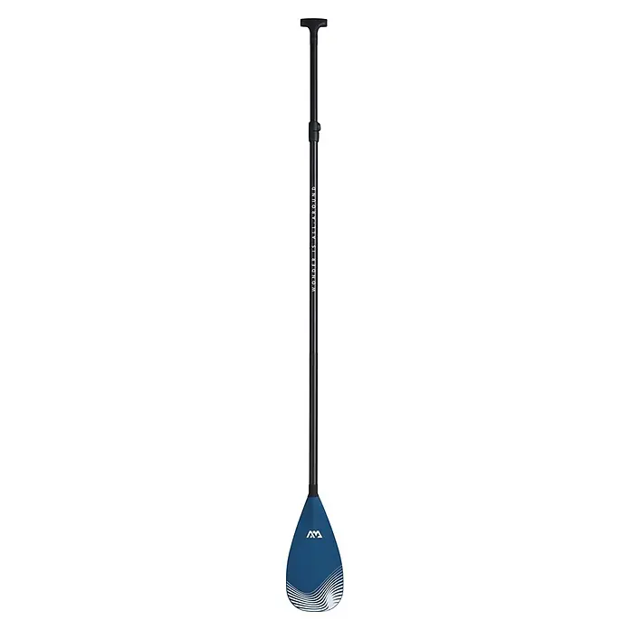 Aqua Marina SUP-Board-Set Atlas - L x B x H: 366 x 86 x 15 cm, Tragkraft: 180 kg, Orange - Schwarzes verstellbares Paddel mit blauem Blatt, weißem AMA-Logo und Wellenlinien.
