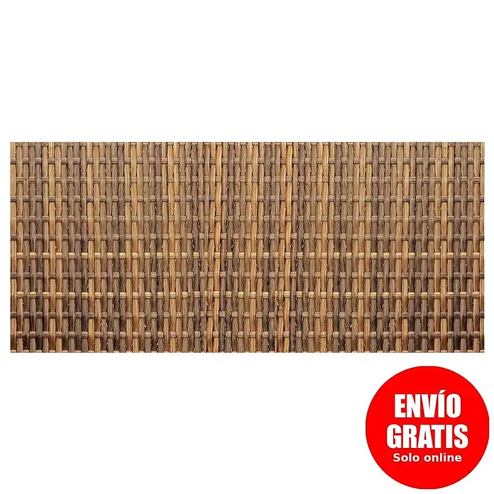 Cabecero de cama Ratán - L x An: 135 x 60 cm, Marrón - Patrón de mimbre tejido marrón y beige. Un material texturizado para muebles o decoración.