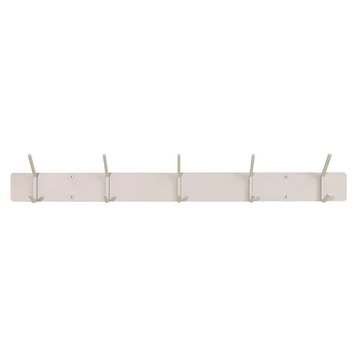 Spinder Design Garderobenleiste Cappa - L x B x H: 1,6 x 70 x 12 cm, Anzahl Haken: 5 Stk., Weiß - Hellfarbige Wandgarderobe mit vier Haken und sichtbaren Schrauben.