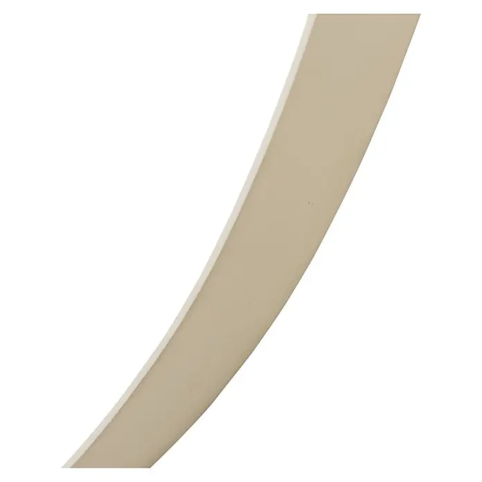 Spinder Design Wandspiegel Como - 50 x 50 cm, Weiß - Hellbeiger, leicht gebogener, flacher Profilstreifen.