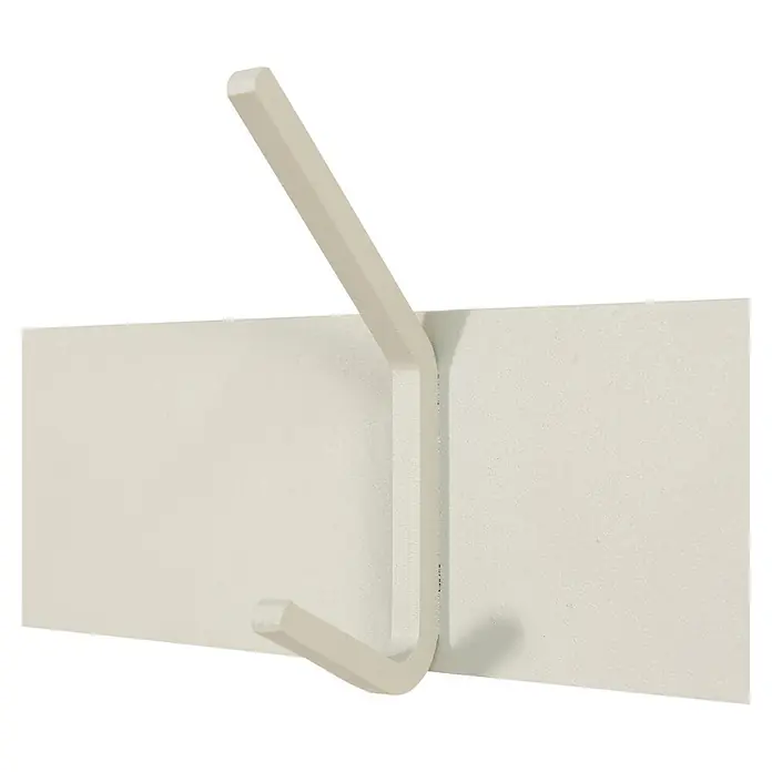 Spinder Design Garderobenleiste Cappa - L x B x H: 1,6 x 70 x 12 cm, Anzahl Haken: 5 Stk., Weiß - Hellbeige Wandgarderobenleiste mit einem Haken.