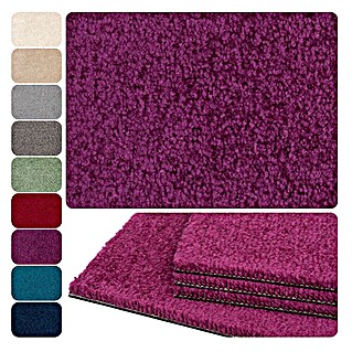 Bricoflor Teppichfliese Velours Hochflor, Lila Pink, 50 (Breite: 50 cm, Velours, 100 % Polypropylen (PP), Lila Pink)