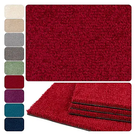 Bricoflor  Teppichfliese Velours Hochflor, Rot, 50