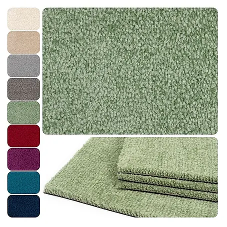 Bricoflor  Teppichfliese Velours Hochflor, Hell-Grün, 50
