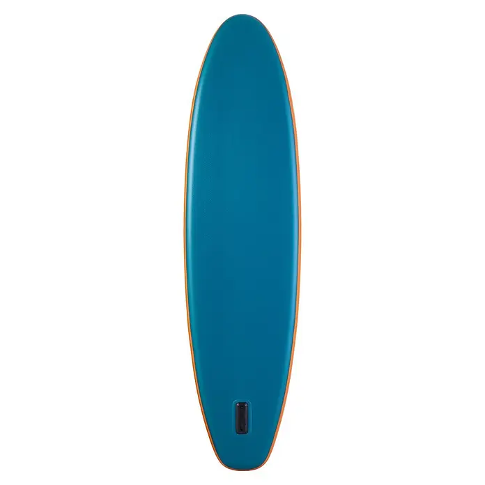 Aqua Marina SUP-Board Pure Air Tropic 10,6" - L x B x H: 320 x 81 x 15 cm, Nutzlast: 140 kg, 1 Stk., Aufblasen - Blaues Paddleboard mit orangefarbenem Rand und Finnenkasten.