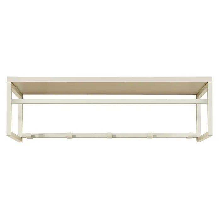 Spinder Design Garderobenleiste Axel 4 - L x B x H: 29,5 x 70 x 19,8 cm, Anzahl Haken: 5 Stk., Weiß - Hellbeiges Metall-Wandregal mit mehreren integrierten Haken.