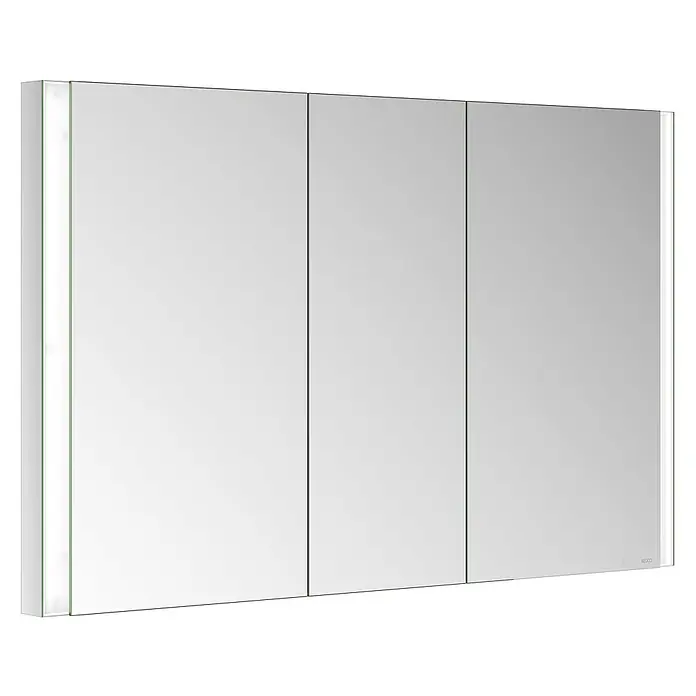 Keuco LED-Spiegelschrank Royal Vega - B x H: 120 x 71 cm, Aluminium, silber-eloxiert - Dreitüriger Spiegelschrank mit integrierter Beleuchtung an der linken Seite.