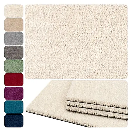 Bricoflor  Teppichfliese Velours Hochflor, Creme Beige, 50