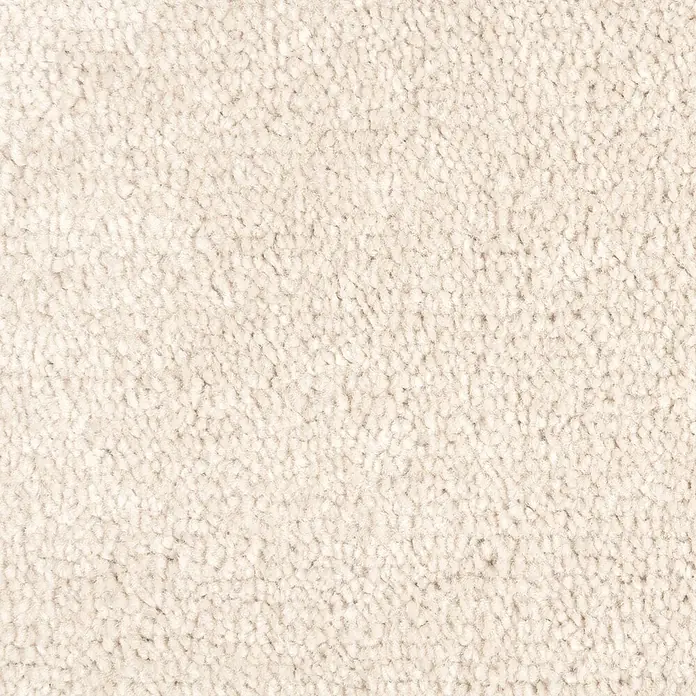 Bricoflor Teppichfliese Velours Hochflor, Creme Beige, 50 - Breite: 50 cm, Velours, 100 % Polypropylen (PP), Creme Beige - Nahaufnahme eines weichen, strukturierten beigefarbenen Schlingenteppichs.