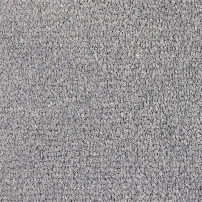 Bricoflor Teppichfliese Velours Hochflor, Hell-Grau, 50 - Breite: 50 cm, Velours, 100 % Polypropylen (PP), Hell-Grau - Nahaufnahme eines strukturierten hellgrauen Teppichs mit einer strapazierfähigen, plüschigen Oberfläche.