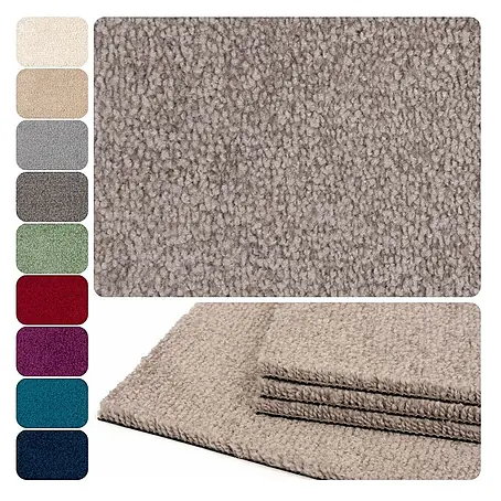 Bricoflor  Teppichfliese Velours Hochflor, Grau Braun, 50