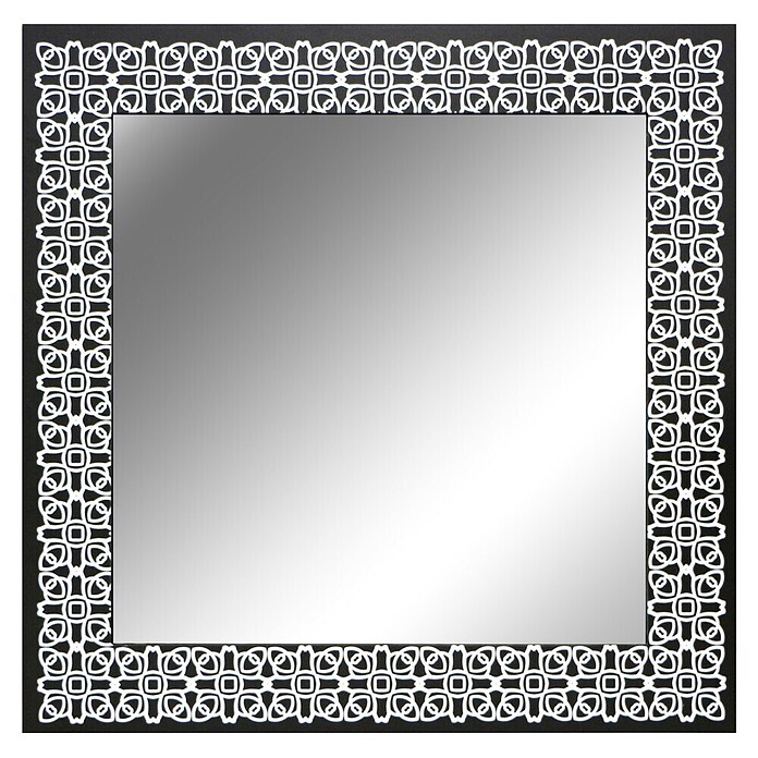 Espejo de pared Damasco (70 x 70 cm, Negro/Plateado) | BAUHAUS