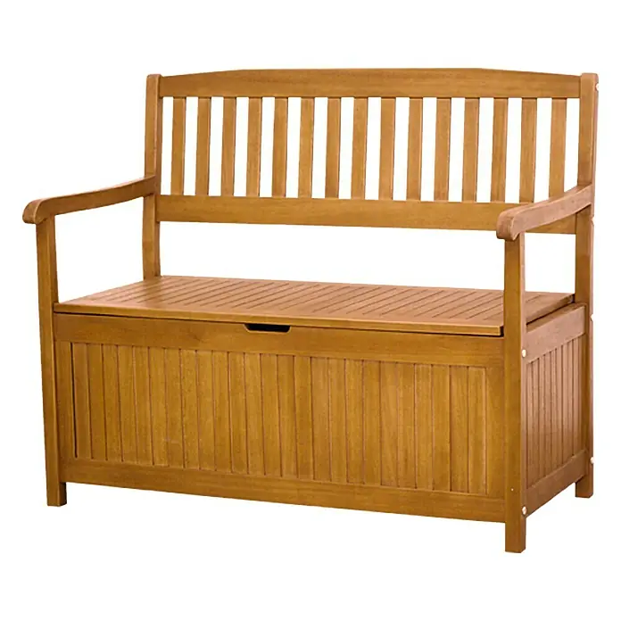 Sunfun Diana Gartenbank - L x B x H: 107 x 57 x 90 cm, Eukalyptus - Holzbank mit Stauraum. Ideal für Garten oder Terrasse, bietet Sitzgelegenheit und Aufbewahrung in einem.