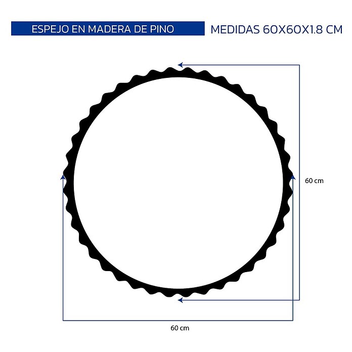 Espejo de pared Orbital (Diámetro: 60 cm, Tabaco) | BAUHAUS