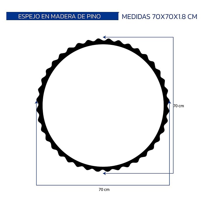 Espejo de pared Orbital (Diámetro: 70 cm, Tabaco) | BAUHAUS